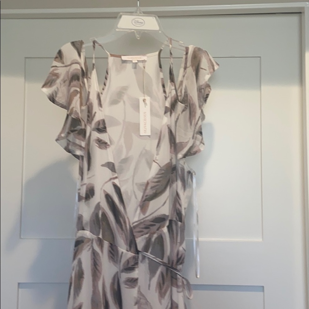 Olivaceous long wrap dress